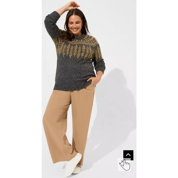 Torrid Vegan Cashmere Lurex Crew Neck Sweater Charcoal Gray sz 3 - Picture 1 of 8